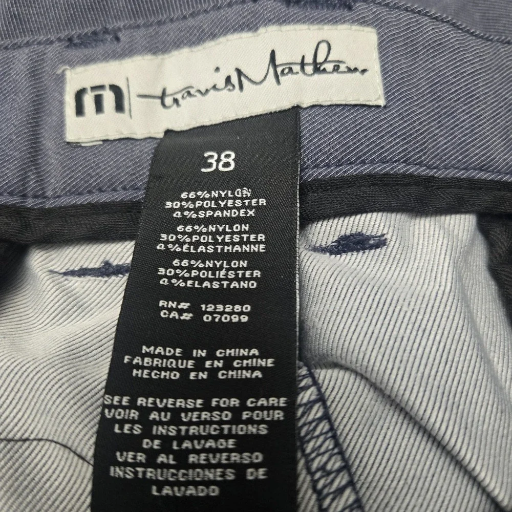 Travis Mathew Golf Pants Mens Size 38 Blue Straight Flat Front‎ Athletic Casual